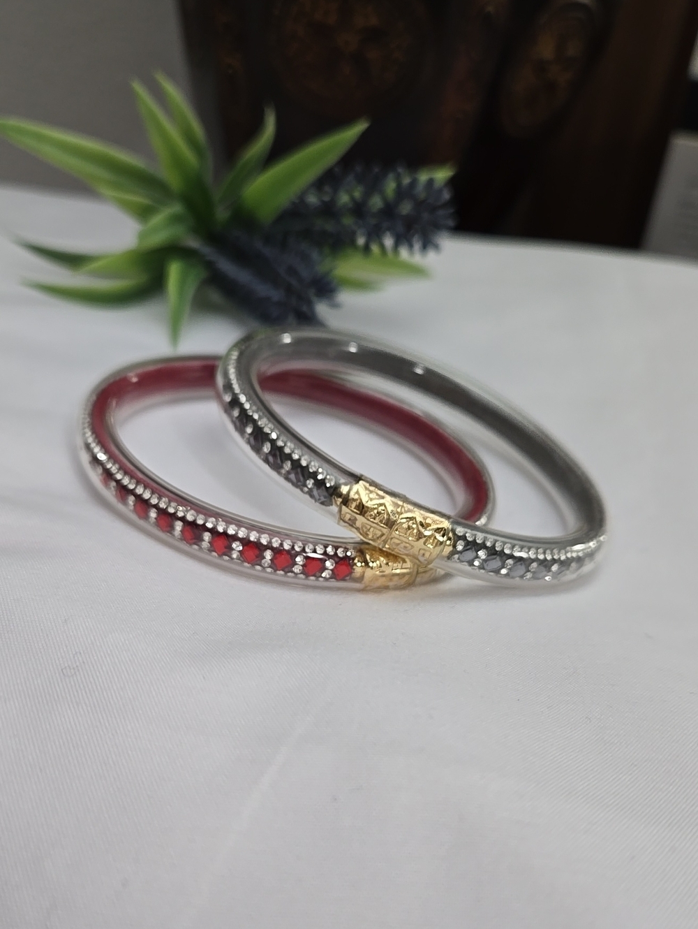 All Weather Bangles In Tzubbie-sized Infused With Bold 8mm Crystal.